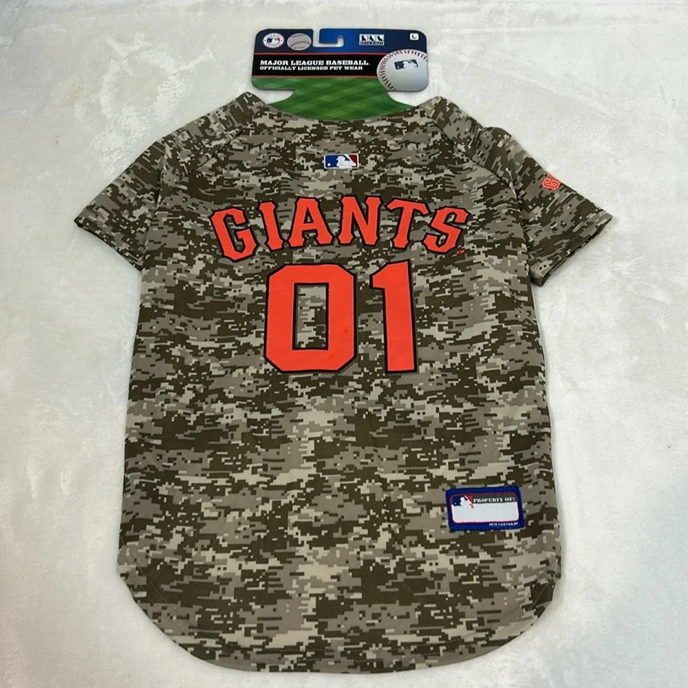 MLB San Francisco Giants Camo Pet Jersey Tan & Orange